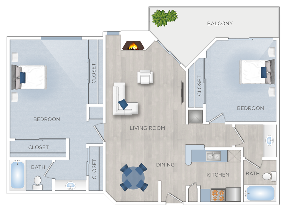 Two Bedroom Apartments in Hancock Park - Chelsea Court - E